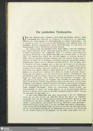 Die persischen Tierteppiche