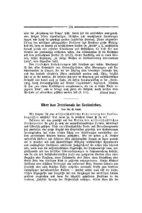 Über das Irrationale im Seelenleben