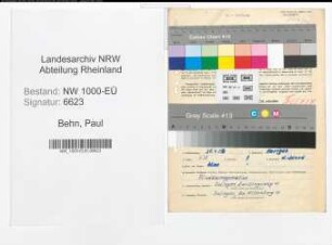 Entnazifizierung Paul Behn, geb. 25.04.1903 (Angestellter)