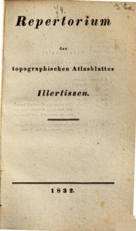 Repertorium des topographischen Atlasblattes Illertissen