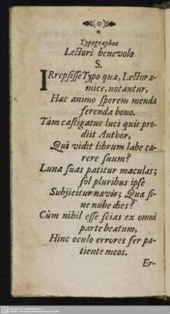 Typographus Lectori benevolo