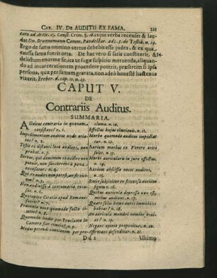 Caput V. De Contrariis Auditus.