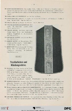 Textilarbeiten und Kleidungsstücke (Nr. 396-430)
