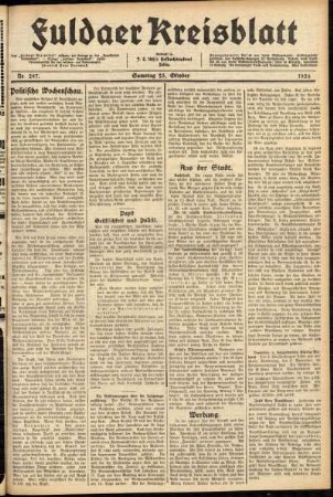 Ausgabe vom Samstag, den 25. Oktober 1924.