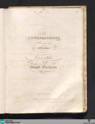 L' Ambassadrice : Ouverture à Grand Orchestre