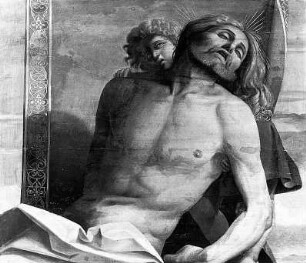 Der tote Christus, von Engeln gestützt
