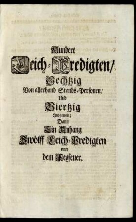 [Hundert Leichpredigten]