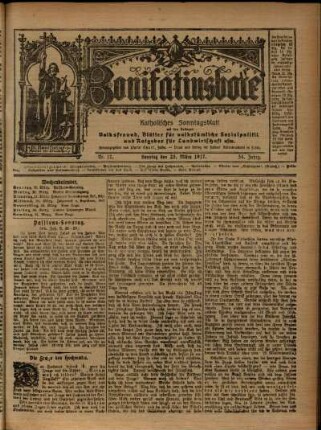 Erste Ausgabe vom Sonntag, den 25. März 1917.