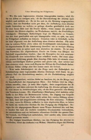 Ueber Behandlung der Fehlgeburten