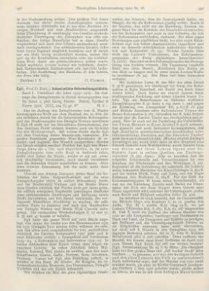 491-493 [Rezension] Egli, Emil, Schweizerische Reformationsgeschichte. Bd. I. Umfassend die Jahre 1519 - 1525