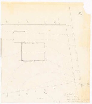 Wohnsiedlung, Erkrath-Unterbach: Alter Höhenplan Garten Lörke: Grundriss mit Höhenlinien 1:100