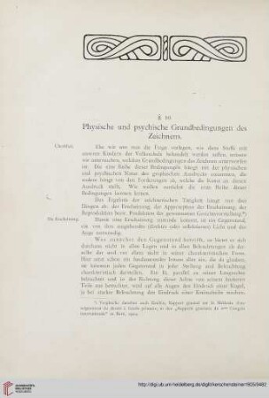 §10. Physische und psychische Grundbedingungen des Zeichnens