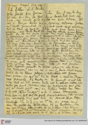 Familienkorrespondenz Klee: Brief von Felix Klee an Lily Klee und Paul Klee