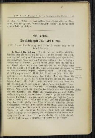 Erste Periode. Die Königszeit 753-510 v. Chr.