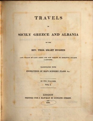 Travels in Sicily, Greece and Albania, 1 (1820)