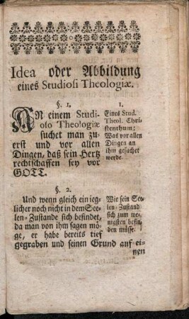 Idea oder Abbildung eines Studiosi Theologiæ.