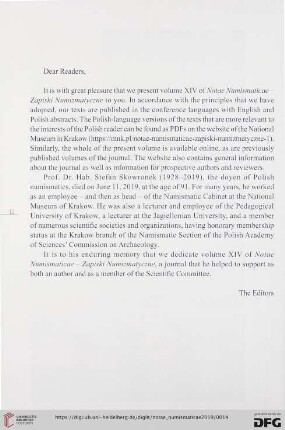 [From the Editor]
