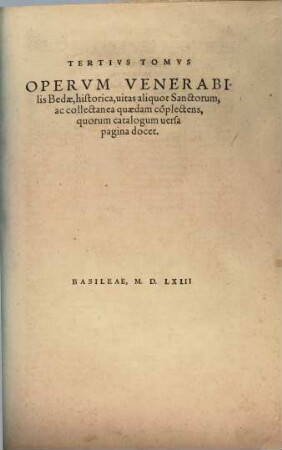 Opera Bedae Venerabilis : in octo tomos distincta. 3