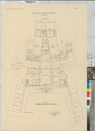 Empfangsgebäude [Bahnhof] Mülheim-Eppinghofen, Blatt~3: Grundriß Erdgeschoß [2~Exemplare], M.~1:100