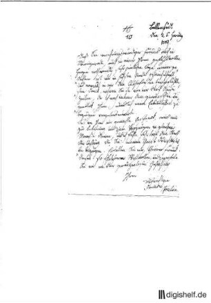 10: Brief von Pauline Prinzessin von Anhalt-Bernburg; verh. Fürstin zur Lippe an Johann Wilhelm Ludwig Gleim