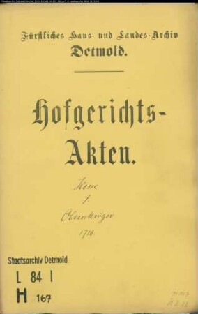 Hesse, Christian zu Heidenoldendorf gegen Obernkrüger zu Heidenoldendorf - Schuldforderung