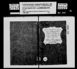 Kommende Heilbronn: Lagerbuch zu Nordheim, Dürrenzimmern, Schwaigern und Nordhausen (Auszug)