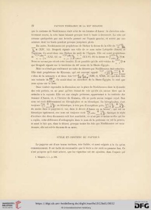 Style et contenu du papyrus