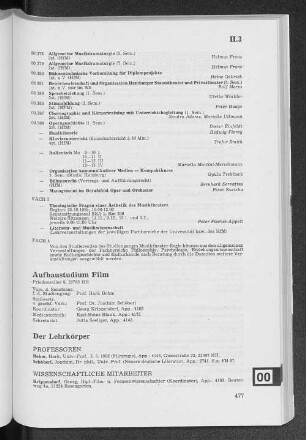 Aufbaustudium Film