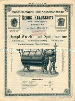 Dampf-Wasch- und Spülmaschine mit Berieselungs-Vorrichtung.
