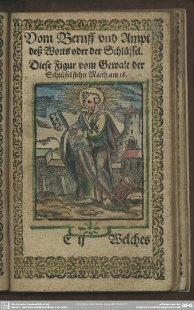 Vom Beruff und Ampt deß Worts oder der Schlüssel