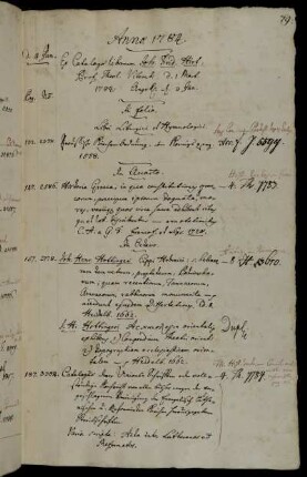 Ex Catalogo librorum Joh. Frid. Hirt, Prof. Theol. Vitemb: d. 1 Mart. 1784. Angek. d. 3 Jun.