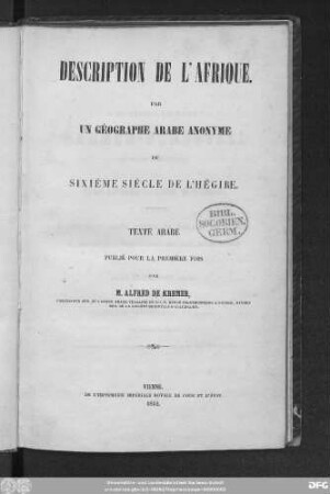 Description de l'Afrique