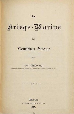 Die Kriegs-Marine des Deutschen Reiches