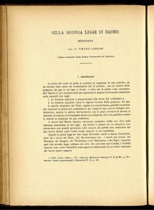 Sulla Seconda Legge Di Harris