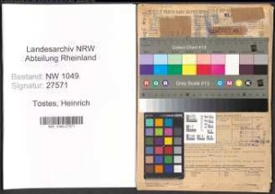 Entnazifizierung Heinrich Tostes , geb. 29.03.1902 (Werkmeister)