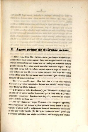 Commentarii et annotationes in Suśrutae Áyurvédam. 1, Fasciculus prior, continens Suśrutae aetate et medincae systema