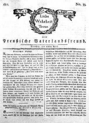 No. 33., vom 23sten April