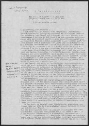 Schalkstetten-Waldhausen: Pfarrbericht 1931