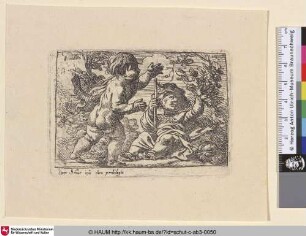 [Ein stehendes und eine sitzendes Kind; Two Boys in a Landscape turned right]