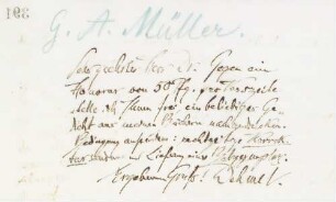 Brief an Gustav Adolf Müller