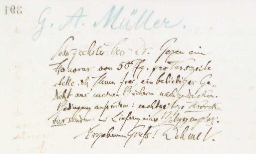 Brief an Gustav Adolf Müller