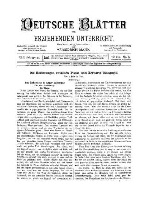 Die Beziehungen zwischen Platos und Herbarts Pädagogik : (Fortsetzung)