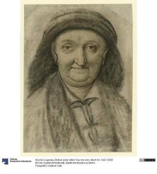Bildnis einer alten Frau von vorn