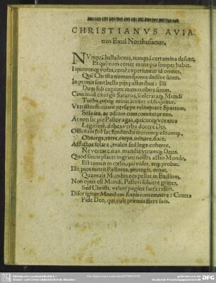 Christianus Avianus Exul Northusanus