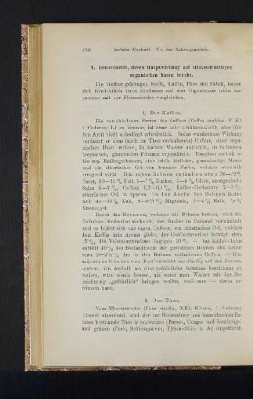 A. Genussmittel, deren Hauptwirkung auf Stickstoffhaltigen organischen Basen beruht.