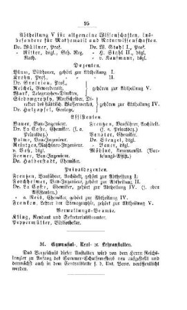 Gymnasial-, Real- etc. Lehranstalten