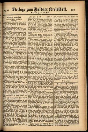 Zweite Ausgabe vom Donnerstag, den 18. Juli 1901.