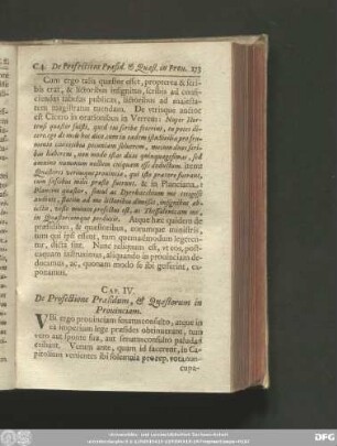 Cap. IV. De Profectione Praesidum, & Quaestorum in Provinciam.