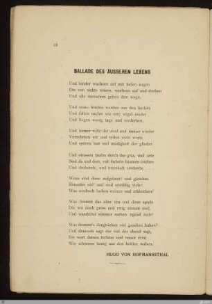 Ballade des äusseren Lebens