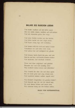 Ballade des äusseren Lebens